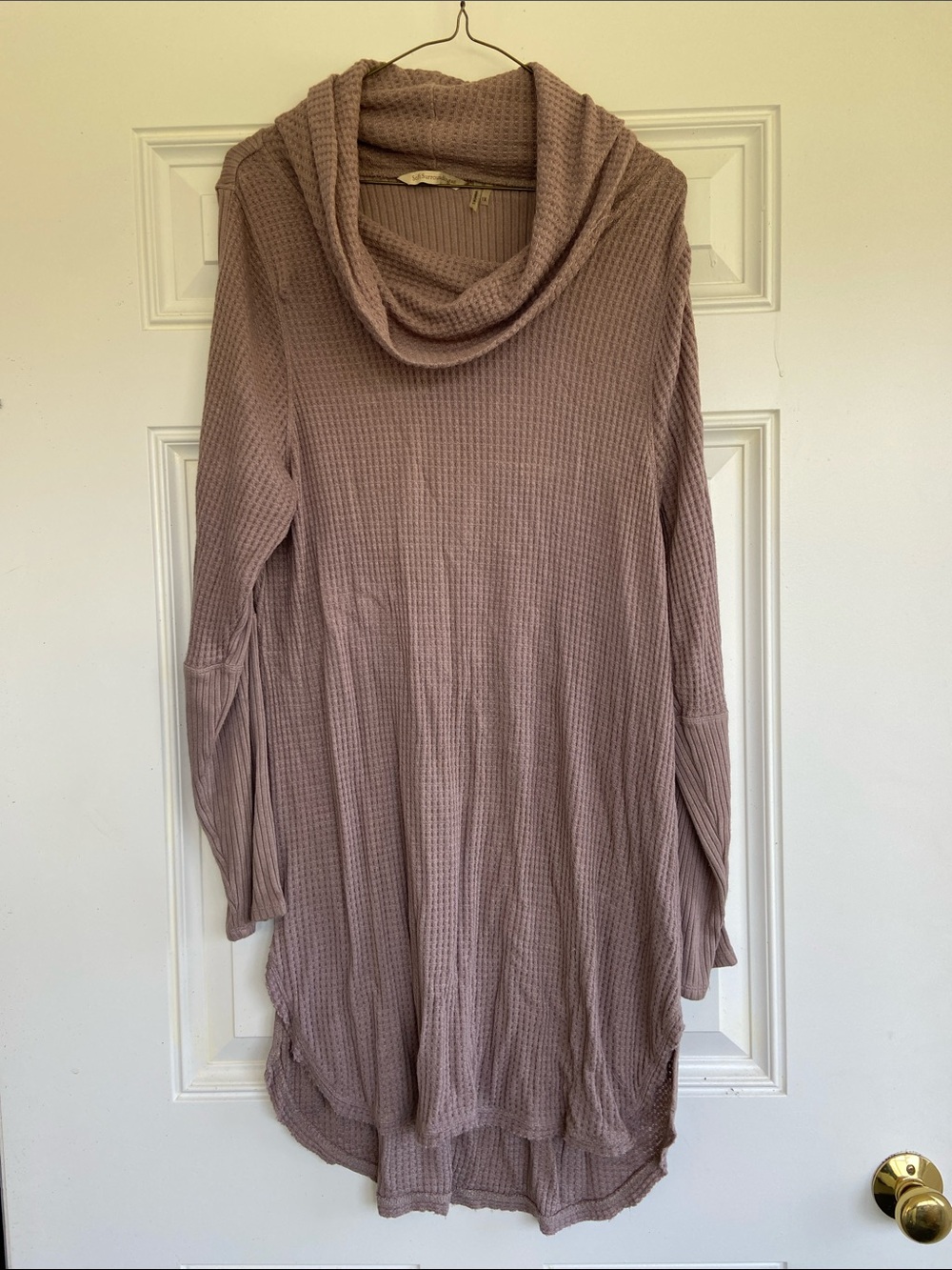 Soft Surroundings Mauve Waffle Knit Cowl Tunic